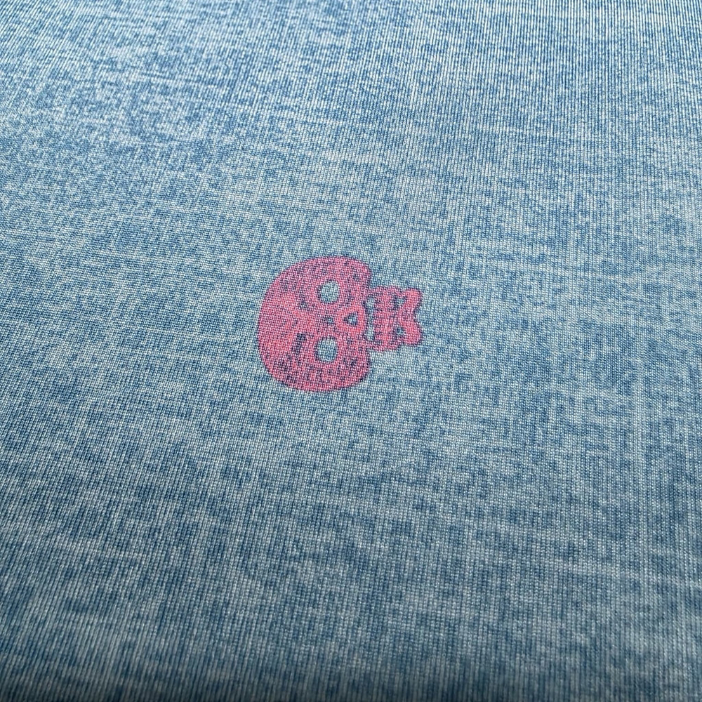 johnnie-O Blue Polo with Pink Skull Motif - Picture 6 of 11